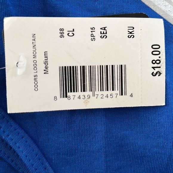 NWT Coors Banquet Blue Tank Top with Large Coors Logo, size Medium - Picture 8 of 8